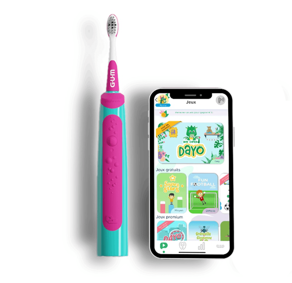 Brosse à dents électrique GUM® Playbrush avec application pour enfants